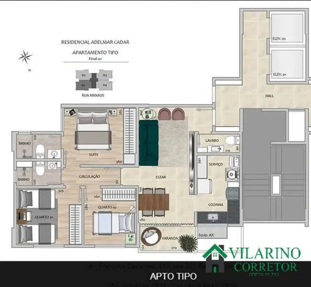 Apartamento, 3 quartos, 74 m² - Foto 2