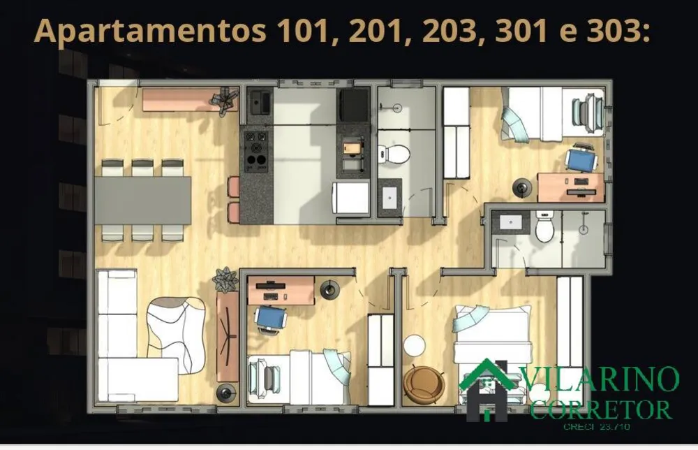 Apartamento, 3 quartos, 73 m² - Foto 2