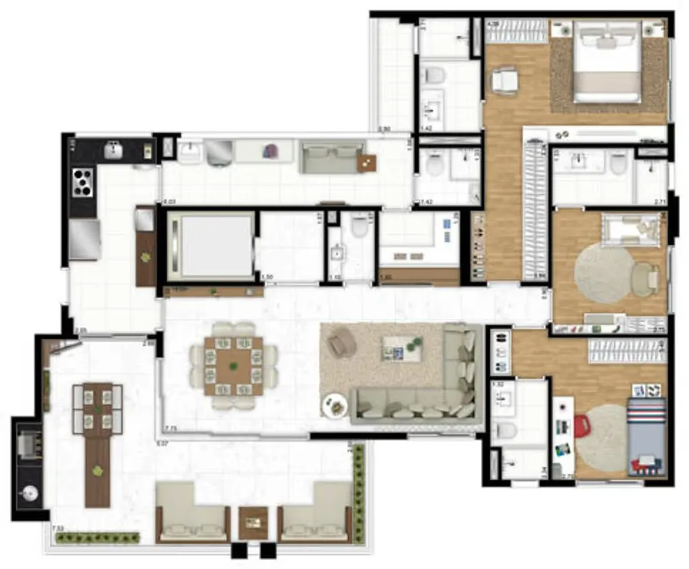 Apartamento, 3 quartos, 160 m² - Foto 1