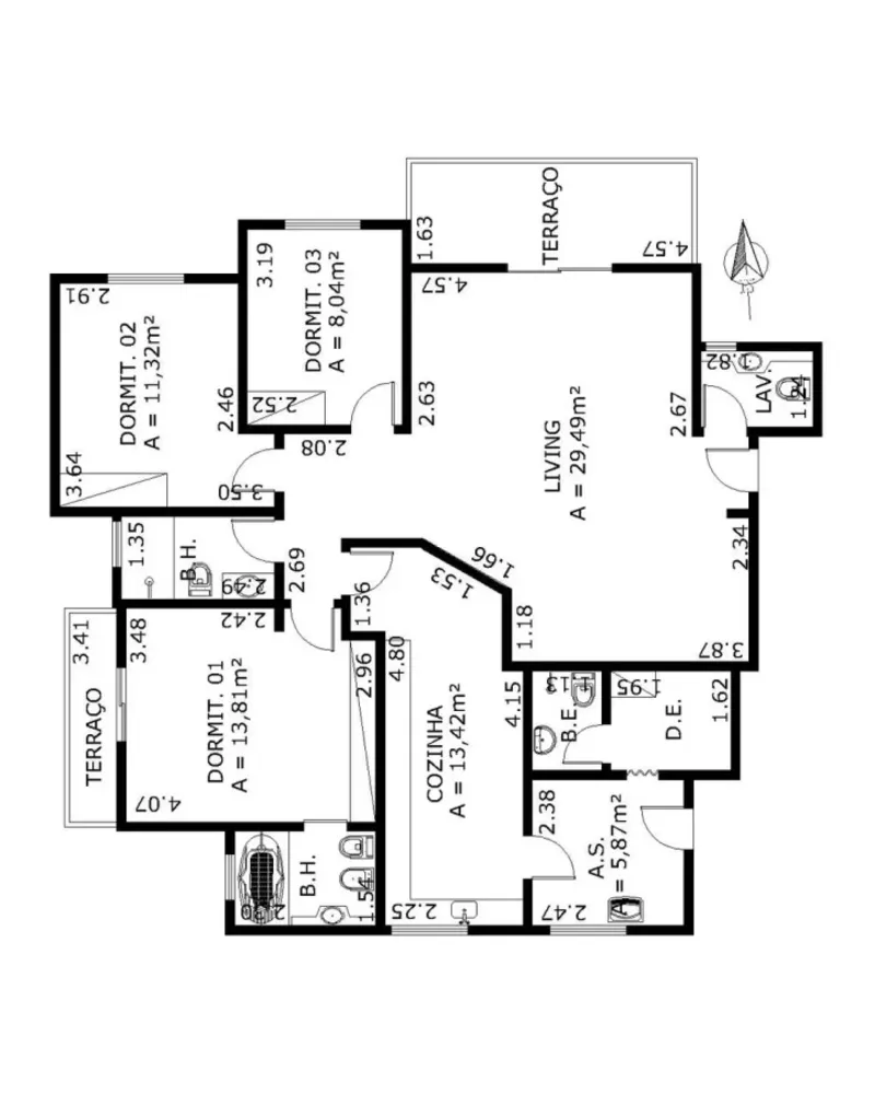 Apartamento, 3 quartos, 115 m² - Foto 1