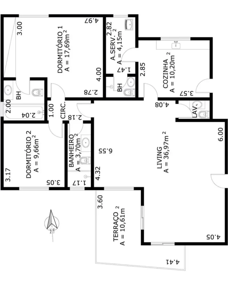 Apartamento, 3 quartos, 118 m² - Foto 1