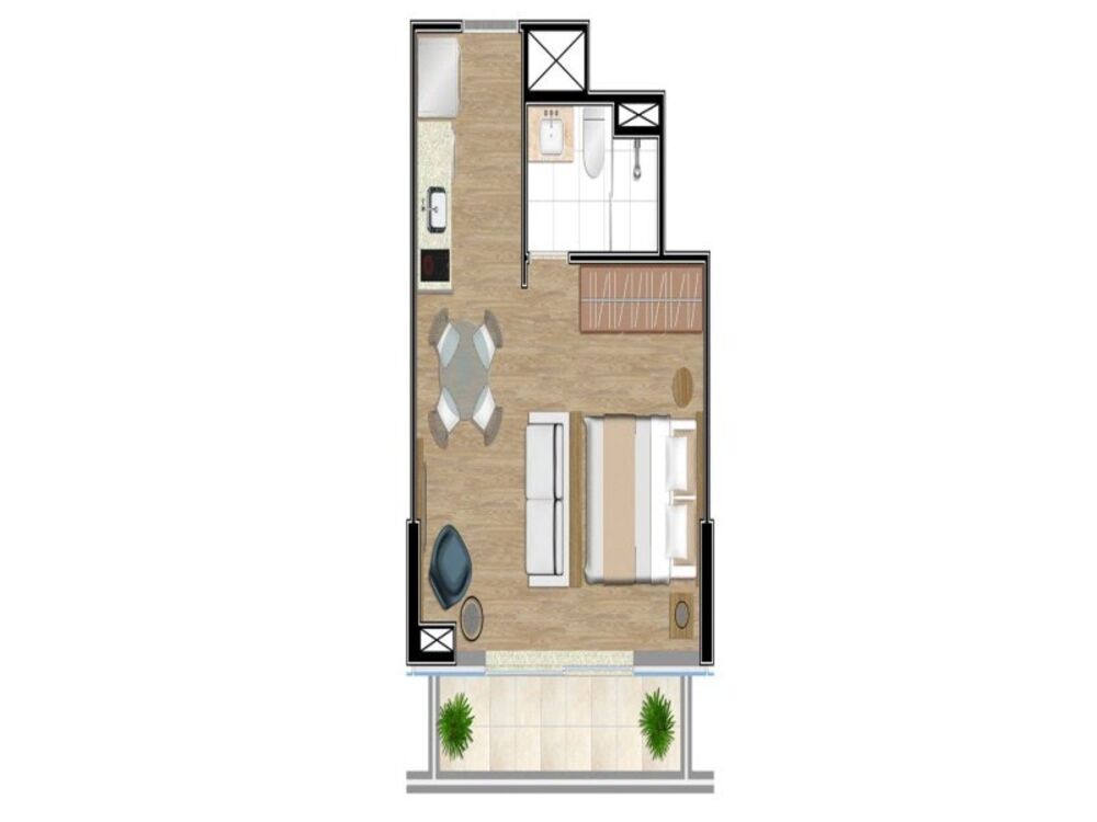 Apartamento, 1 quarto, 60 m² - Foto 2