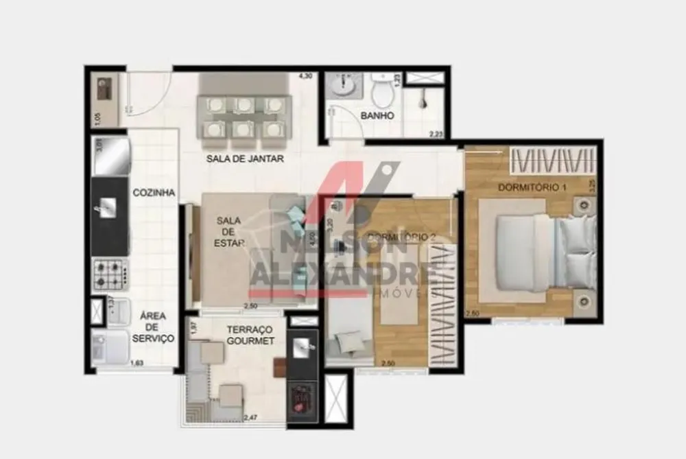 Apartamento, 2 quartos, 53 m² - Foto 1