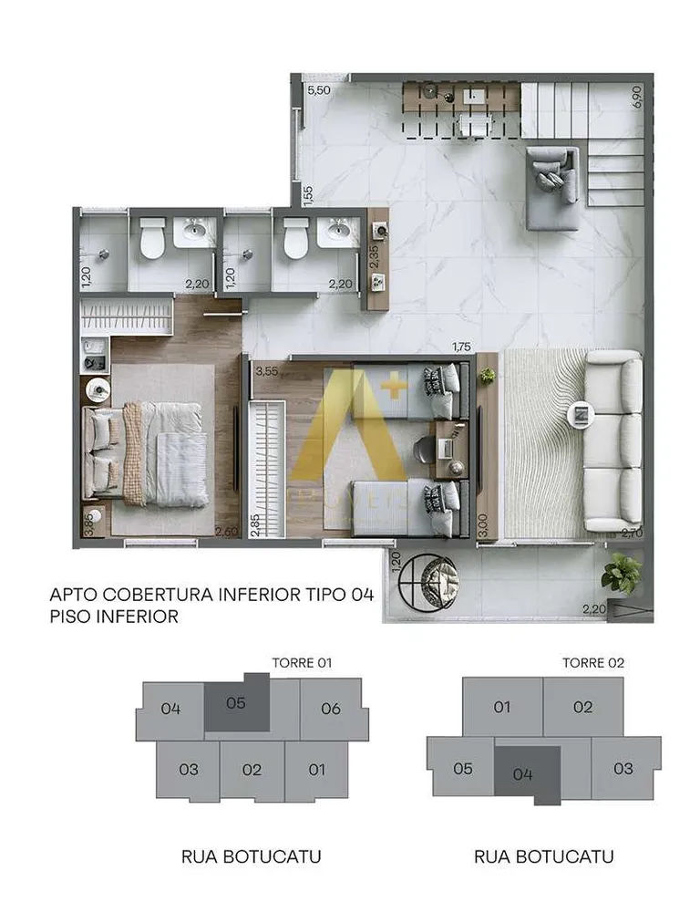 Cobertura, 3 quartos, 123 m² - Foto 8