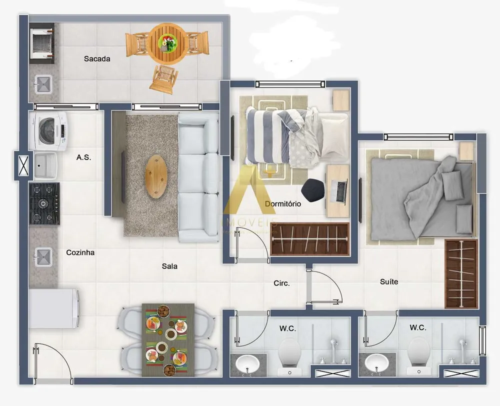 Apartamento, 2 quartos, 57 m² - Foto 3