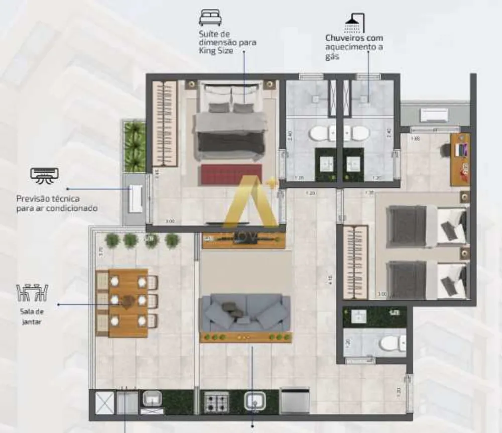 Apartamento, 2 quartos, 62 m² - Foto 8