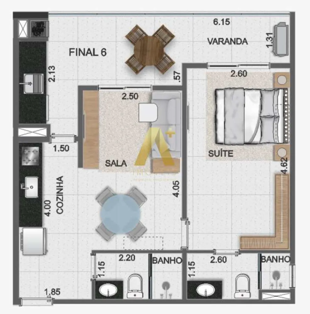 Apartamento, 1 quarto, 53 m² - Foto 8