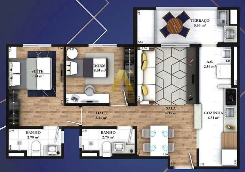 Apartamento, 2 quartos, 63 m² - Foto 9