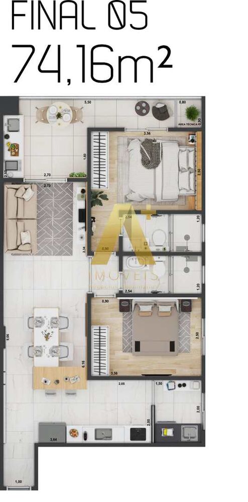 Apartamento, 2 quartos, 74 m² - Foto 4