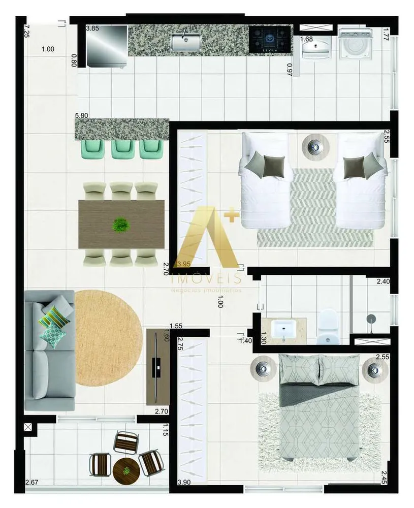 Apartamento, 2 quartos, 61 m² - Foto 3