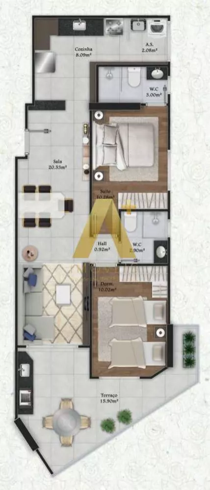 Apartamento à venda com 2 quartos, 78m² - Foto 11