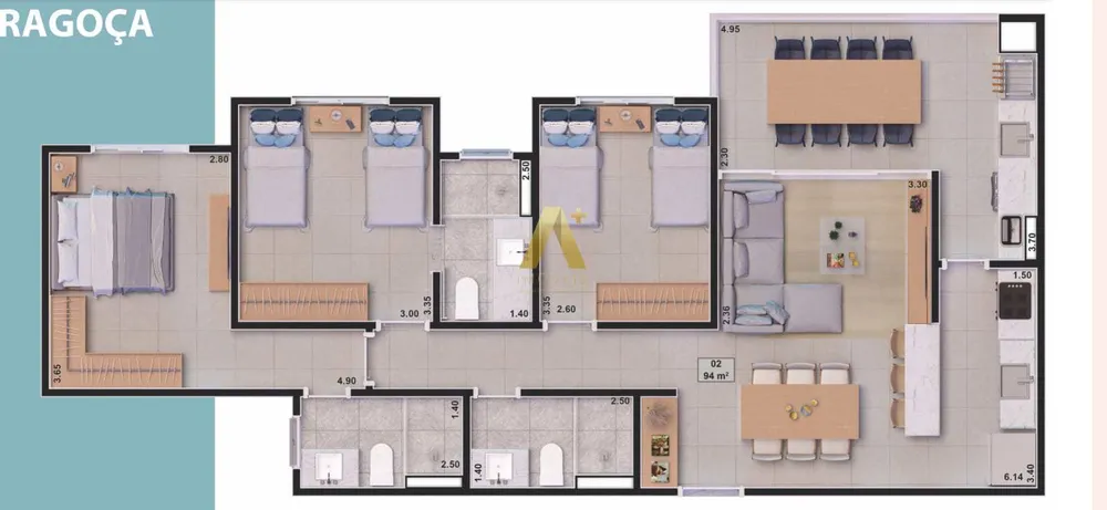Apartamento, 3 quartos, 94 m² - Foto 4