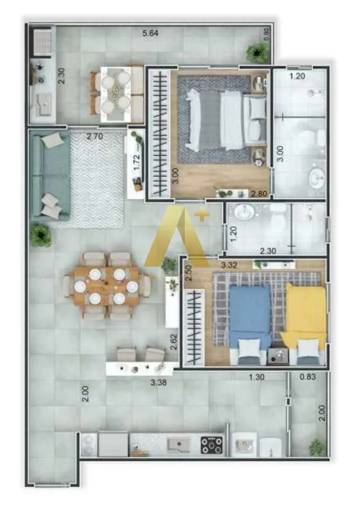 Apartamento, 2 quartos, 72 m² - Foto 4