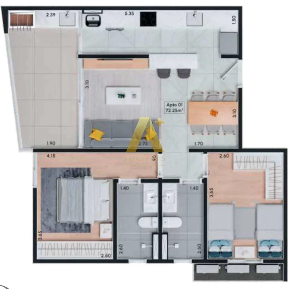 Apartamento, 2 quartos, 72 m² - Foto 7