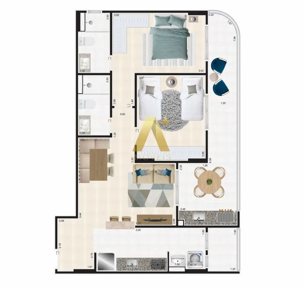 Apartamento, 2 quartos, 80 m² - Foto 2