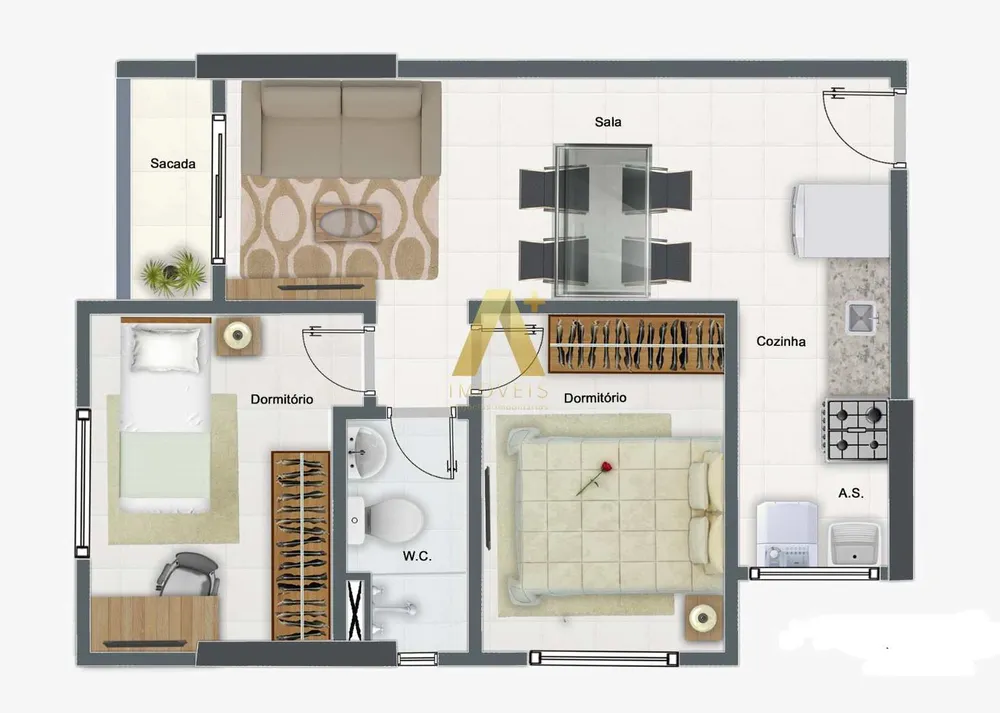 Apartamento, 2 quartos, 46 m² - Foto 8