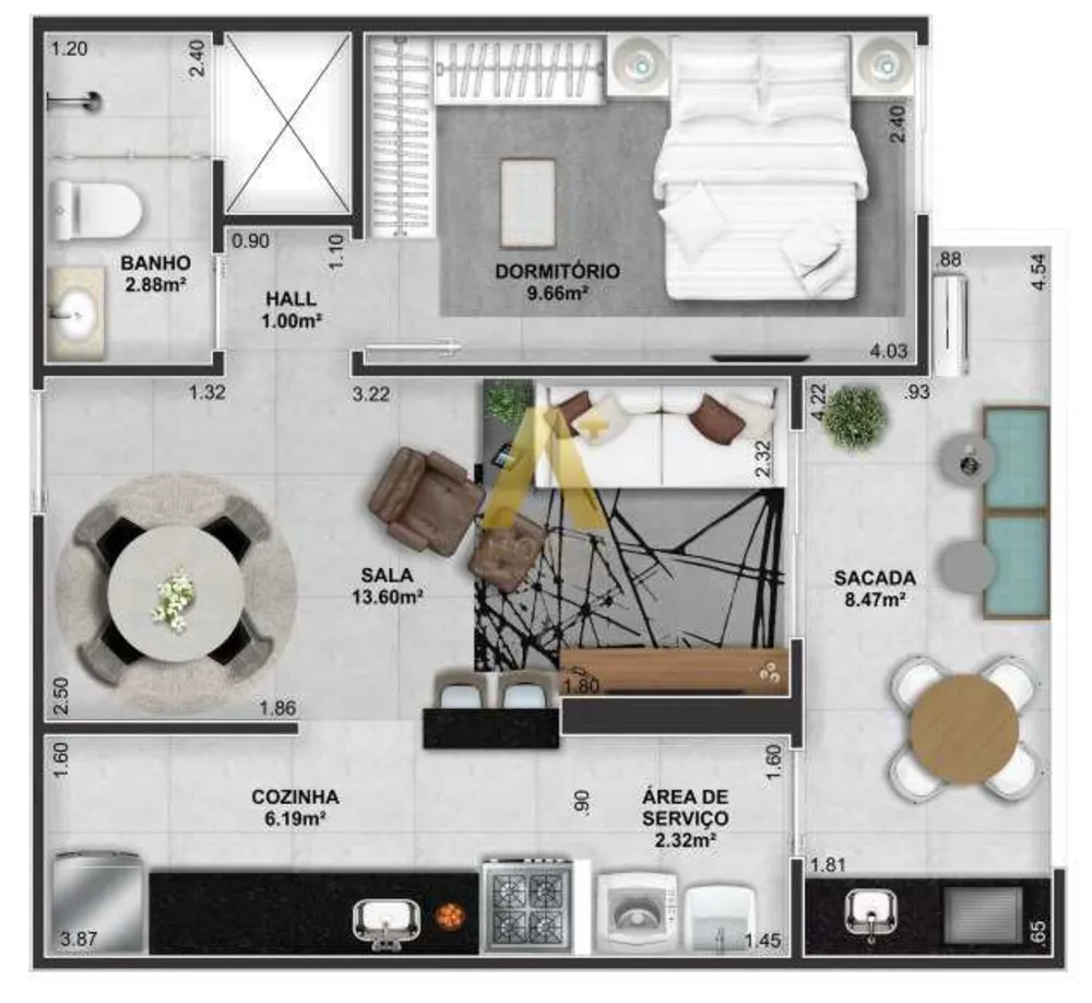 Apartamento, 1 quarto, 50 m² - Foto 8