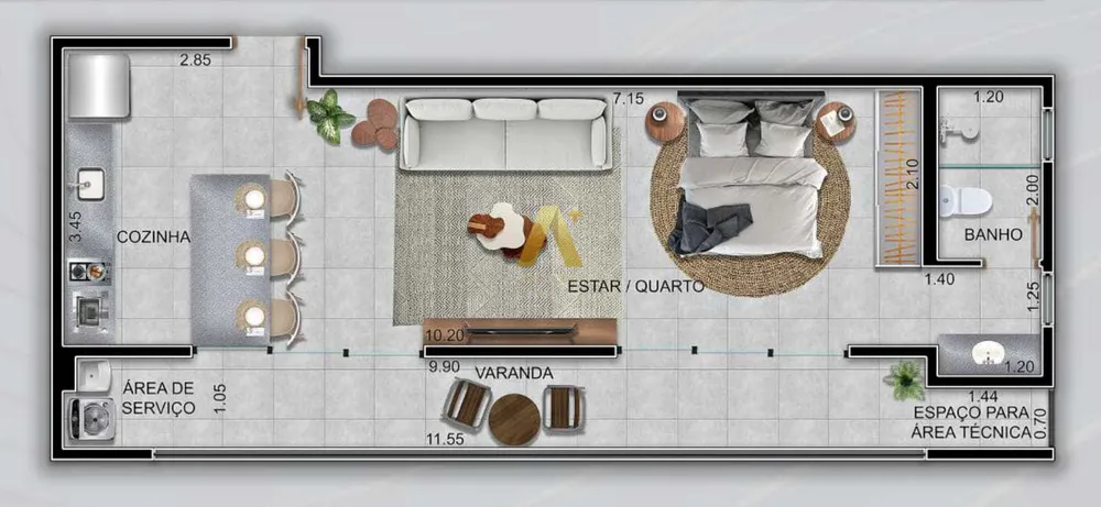 Flat/Apart Hotel, 1 quarto, 52 m² - Foto 8