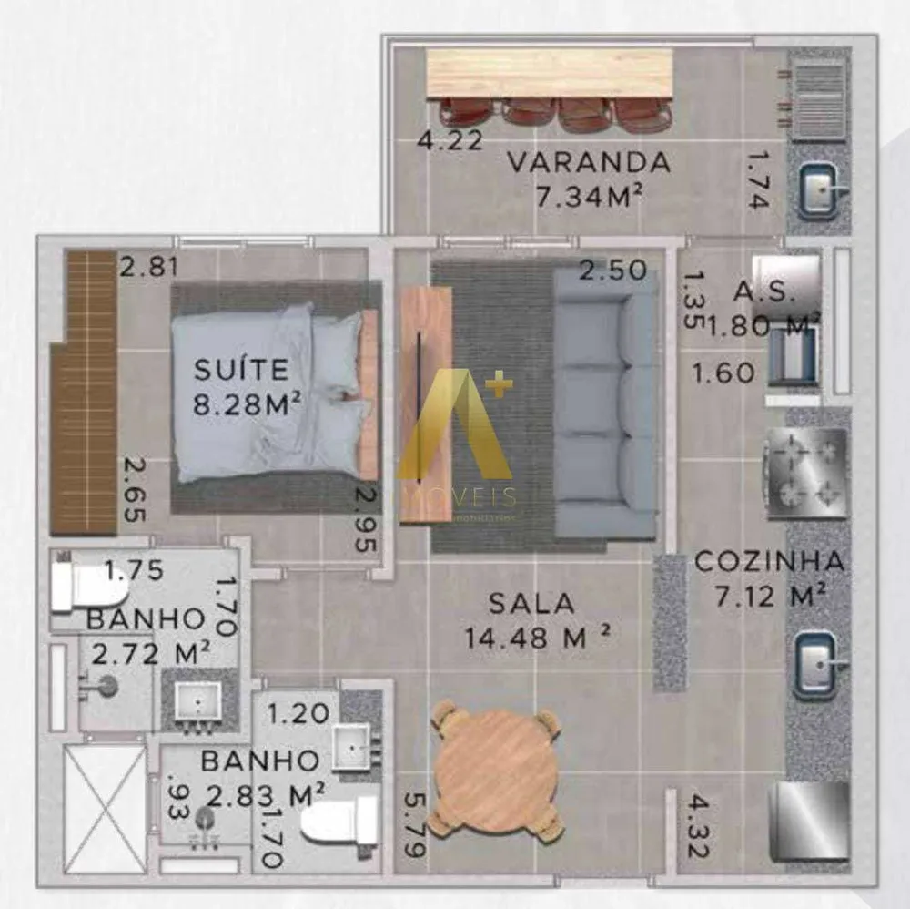 Apartamento, 1 quarto, 53 m² - Foto 12
