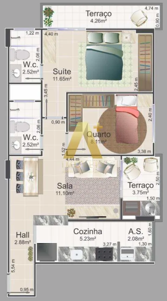 Apartamento, 2 quartos, 62 m² - Foto 4
