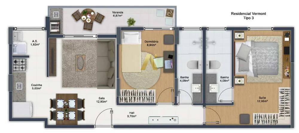 Apartamento, 2 quartos, 67 m² - Foto 4