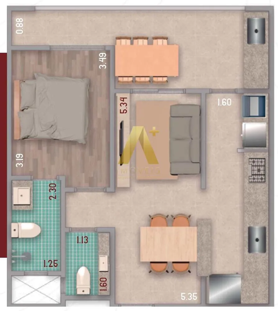 Apartamento, 1 quarto, 49 m² - Foto 4
