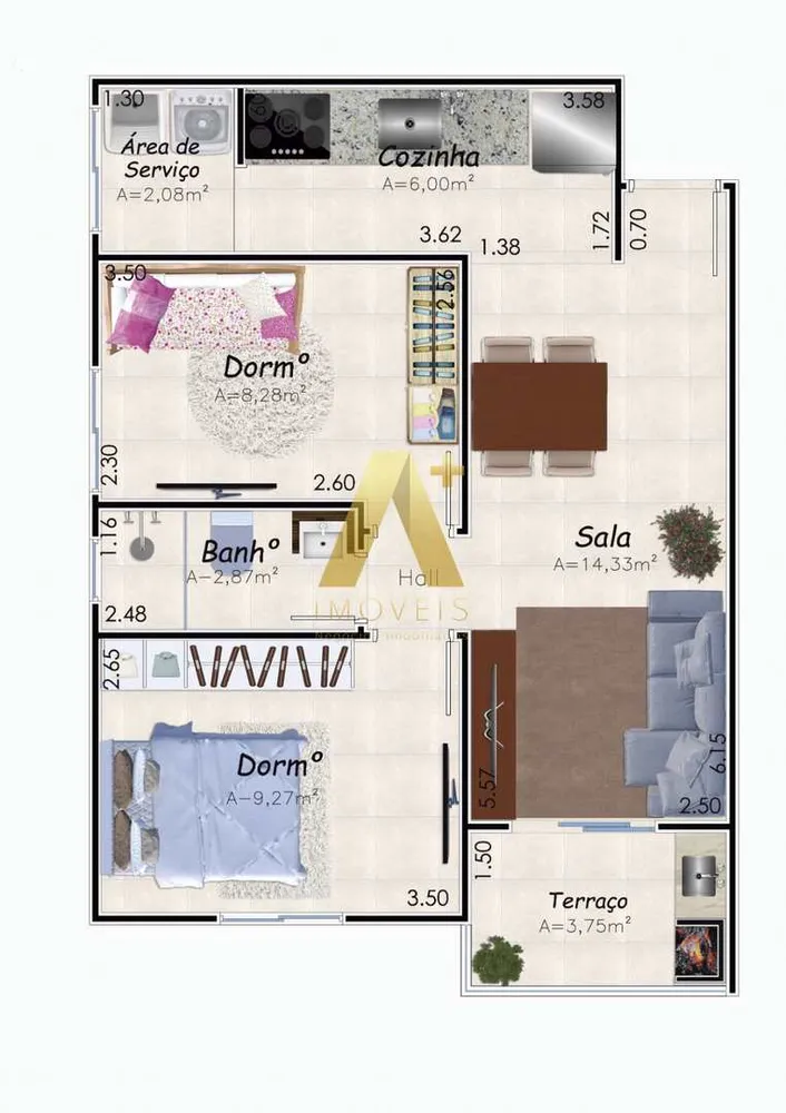 Apartamento, 2 quartos, 53 m² - Foto 6