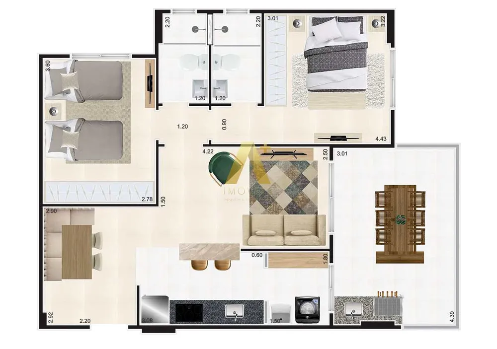 Apartamento, 2 quartos, 75 m² - Foto 8