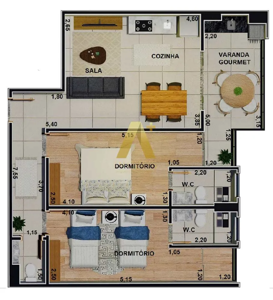 Apartamento, 2 quartos, 72 m² - Foto 8