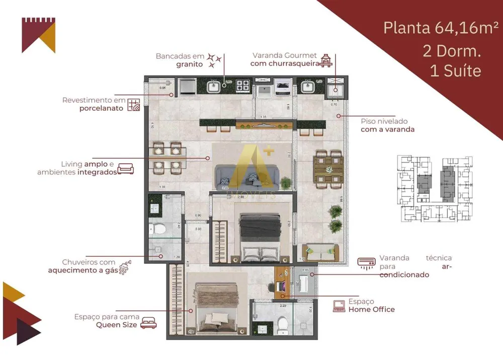 Apartamento, 2 quartos, 64 m² - Foto 7