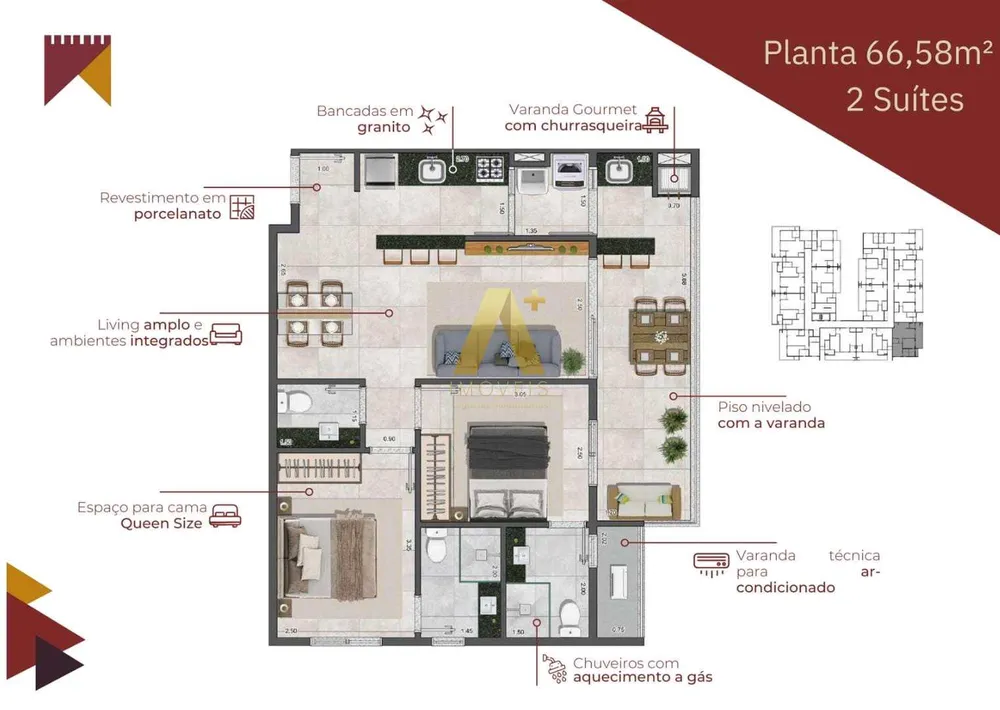 Apartamento, 2 quartos, 66 m² - Foto 7