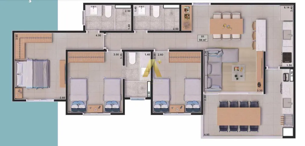 Apartamento, 3 quartos, 94 m² - Foto 4