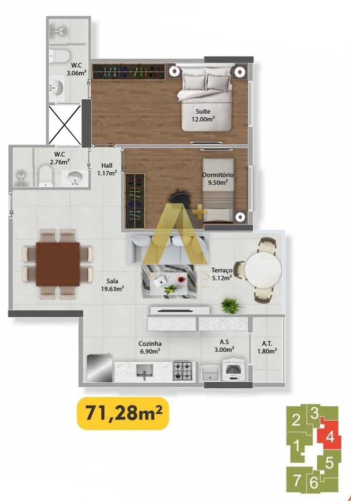 Apartamento, 2 quartos, 71 m² - Foto 8