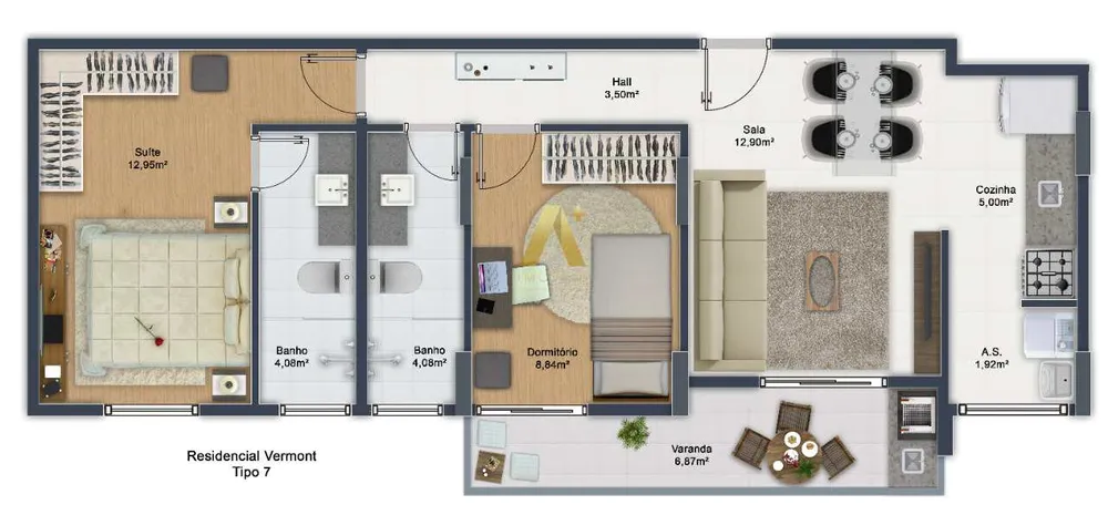 Apartamento, 2 quartos, 67 m² - Foto 4
