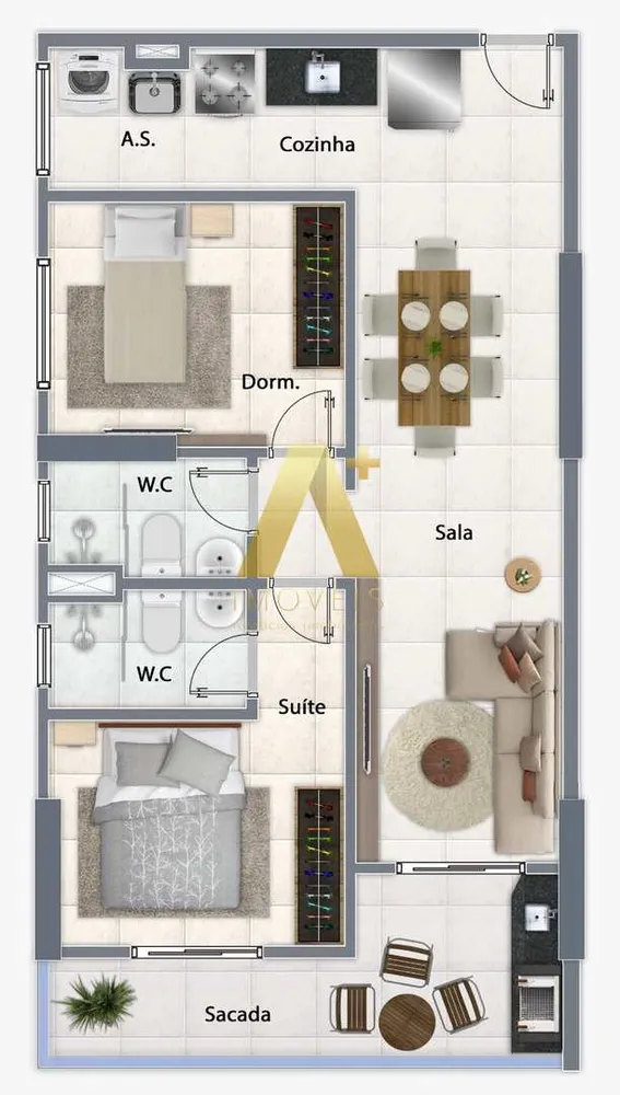 Apartamento, 2 quartos, 63 m² - Foto 1
