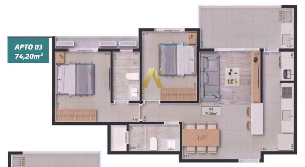 Apartamento, 2 quartos, 74 m² - Foto 6