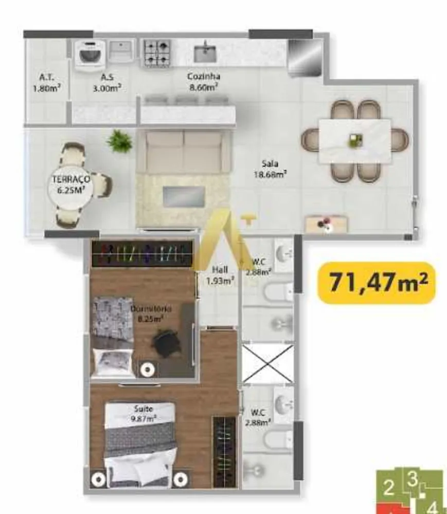 Apartamento, 2 quartos, 71 m² - Foto 7