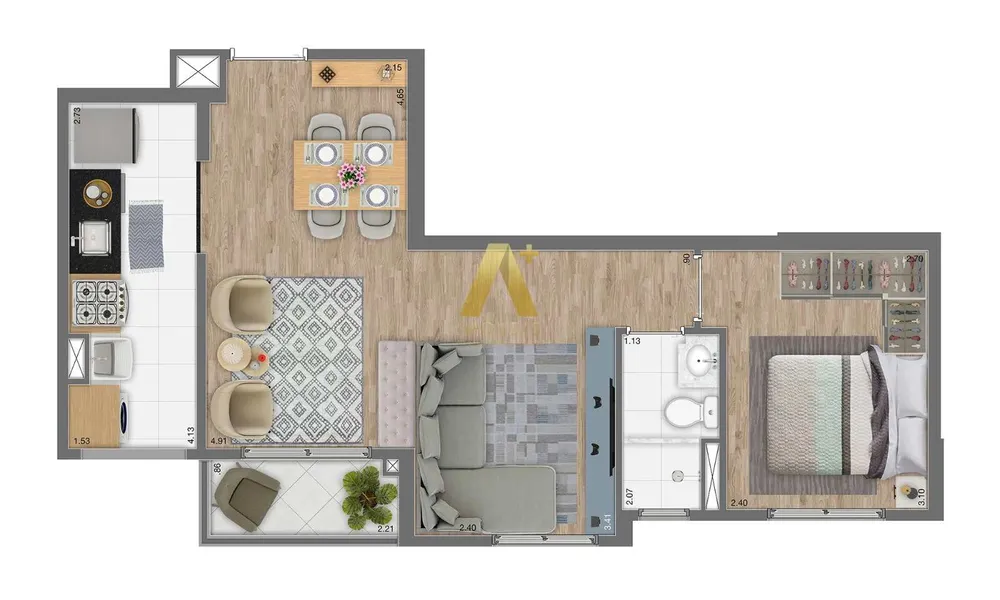 Apartamento, 1 quarto, 45 m² - Foto 7