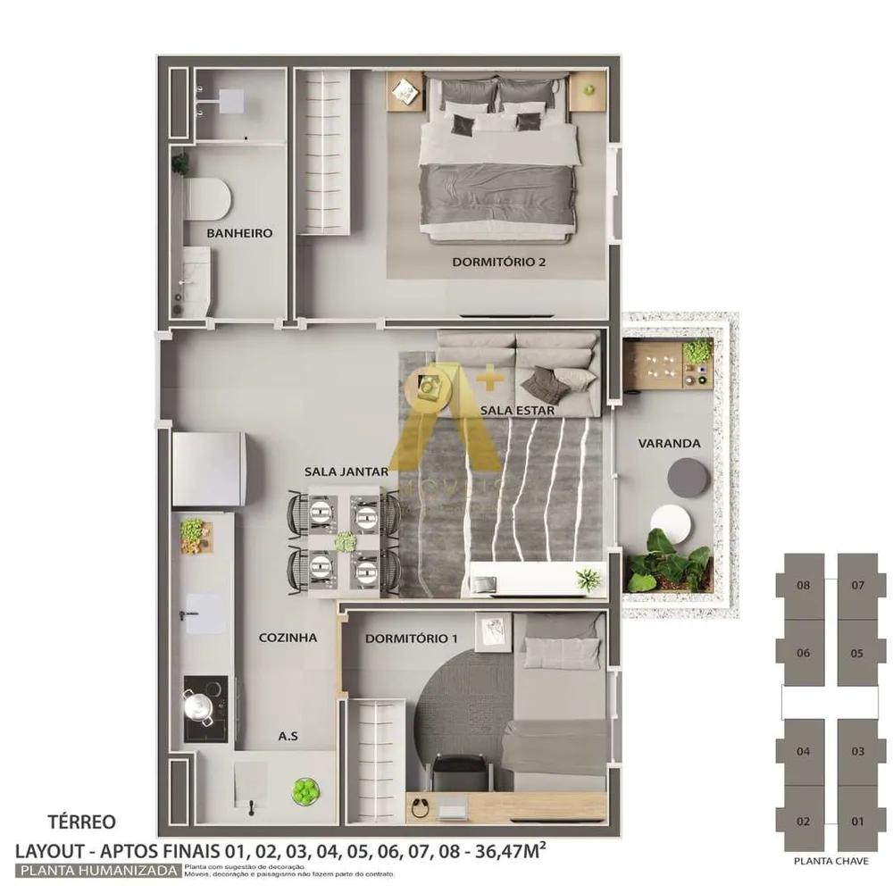Apartamento, 2 quartos, 36 m² - Foto 8