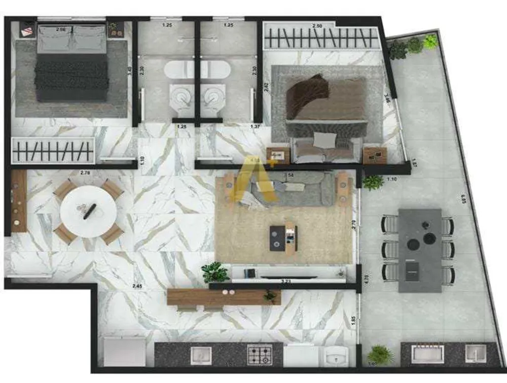 Apartamento, 2 quartos, 81 m² - Foto 2