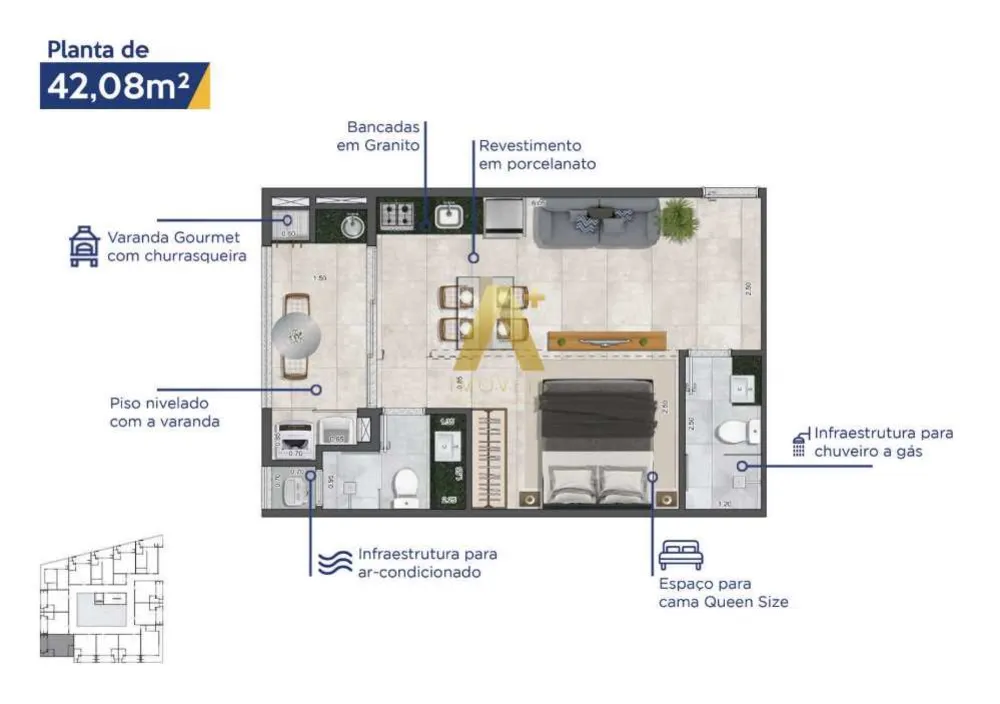 Flat/Apart Hotel, 1 quarto, 42 m² - Foto 7