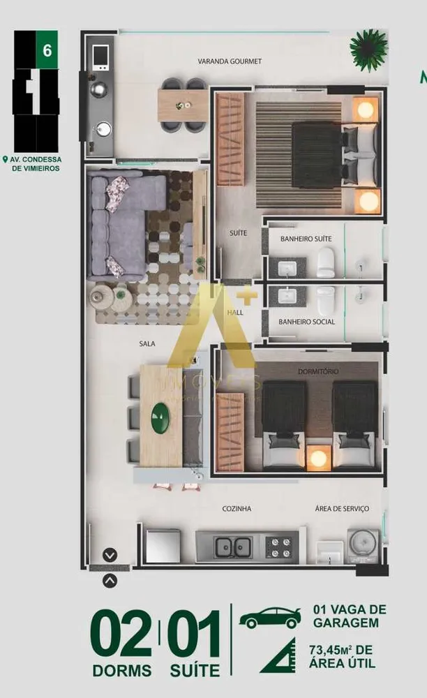 Apartamento, 2 quartos, 73 m² - Foto 6