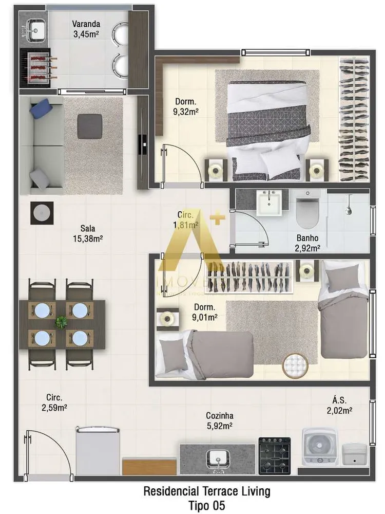 Apartamento, 2 quartos, 55 m² - Foto 7