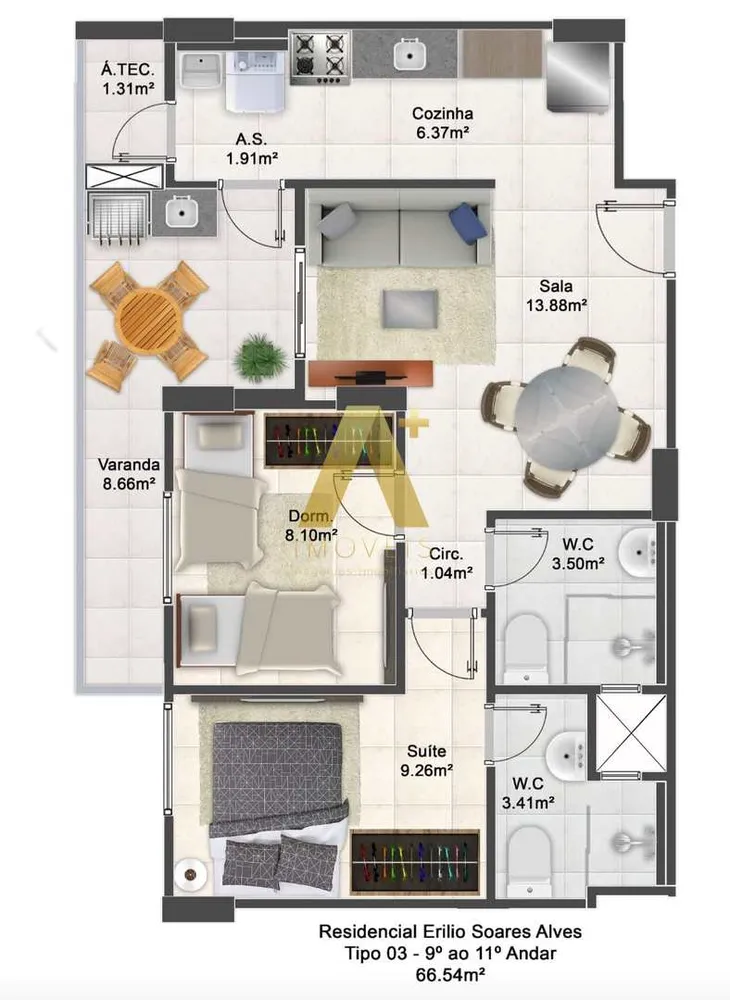 Apartamento, 2 quartos - Foto 8