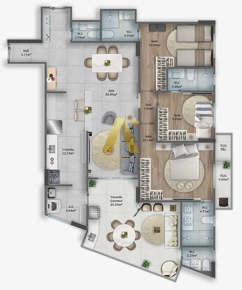 Apartamento, 3 quartos, 145 m² - Foto 16