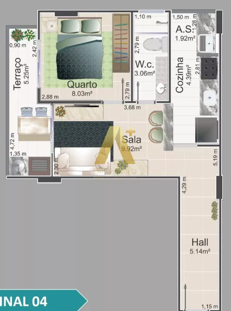 Apartamento à venda com 1 quarto, 42m² - Foto 4