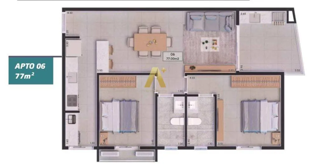 Apartamento, 2 quartos, 77 m² - Foto 6