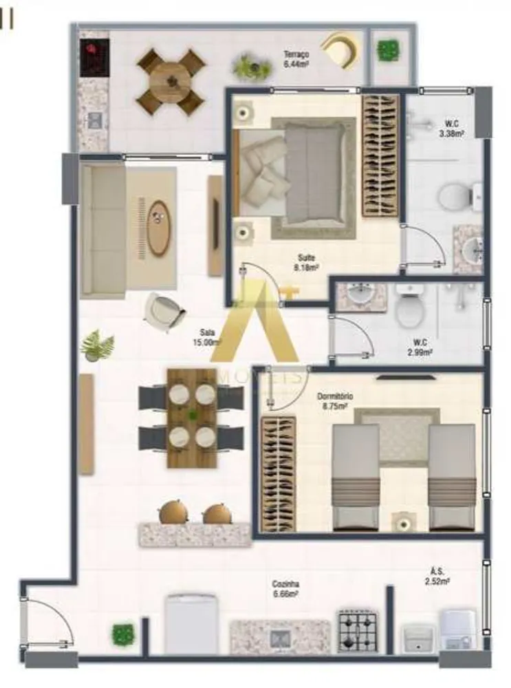 Apartamento, 2 quartos, 64 m² - Foto 8