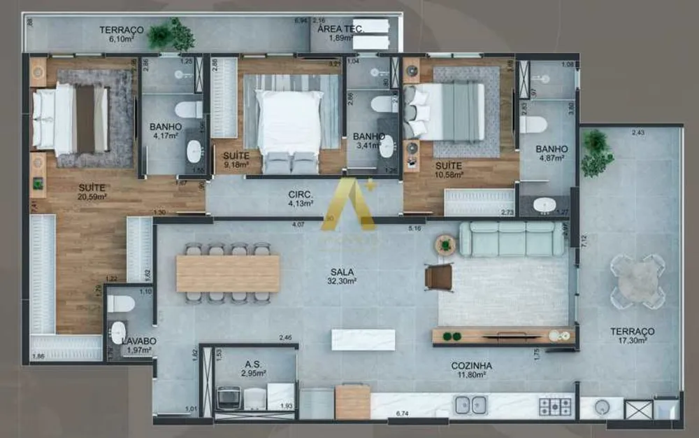 Apartamento, 3 quartos, 145 m² - Foto 7