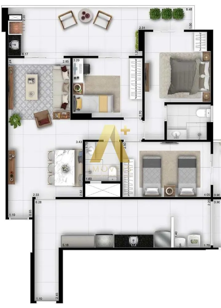 Apartamento, 3 quartos, 112 m² - Foto 3